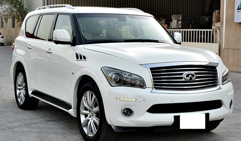 Infiniti QX80″ White 2014 GCC Full Options Car FSH Accident Free 0% D,P  call @ 052 1293134 full